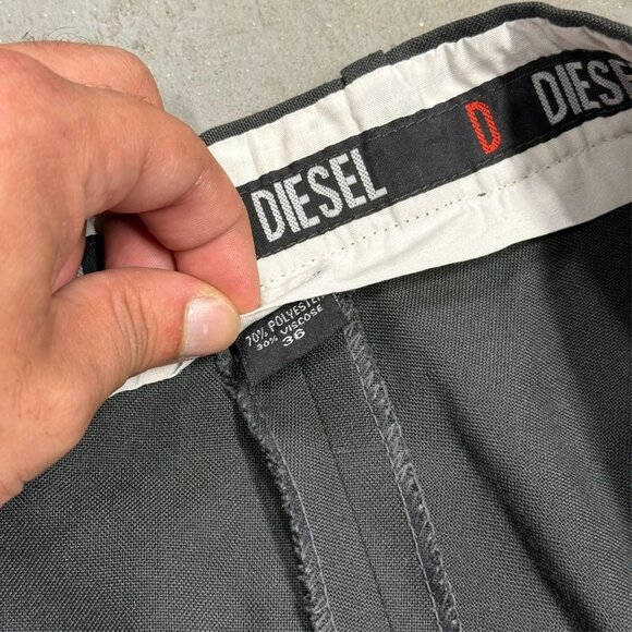 Diesel Adventure Mens Chino Pants Viscose Blend Twill Trousers Grey 34x26 - Picture 5 of 10